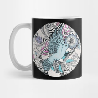 Flight of Fancy – pink, teal, cream Mug